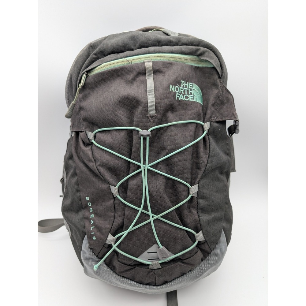 The North Face Borealis Backpack Grey Mint Green FlexVent Hiking School Bag